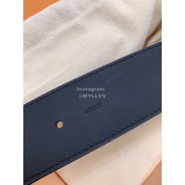 Lv New Calf Leather Silver Letter Buckle 40mm Belts For Men