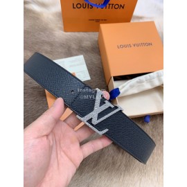 Lv New Calf Leather Silver Letter Buckle 40mm Belts For Men