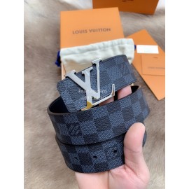 Lv Damier Canvas Leather Letter Buckle 40mm Belts For Men