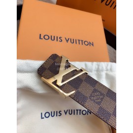 Lv Damier Canvas Leather Letter Buckle 40mm Belts For Men Brown