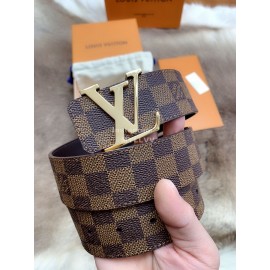 Lv Damier Canvas Leather Letter Buckle 40mm Belts For Men Brown