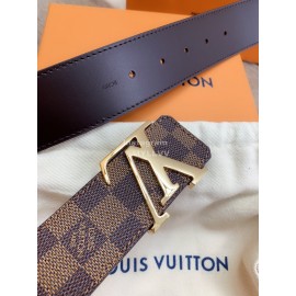 Lv Damier Canvas Leather Letter Buckle 40mm Belts For Men Brown