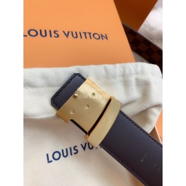 Lv Damier Canvas Leather Letter Buckle 40mm Belts For Men Brown