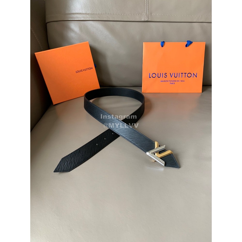 Lv Epi Calf Leather Twist Letter Buckle 30mm Belts For Women