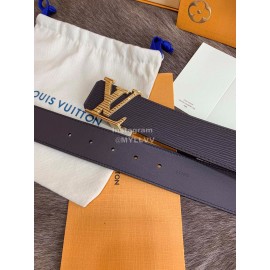 Lv New Leather Fine Steel Letter Buckle 40mm Belts For Men Black