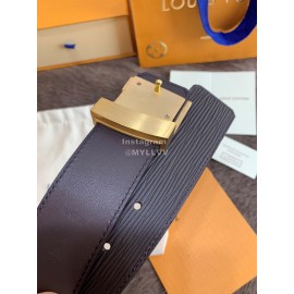 Lv New Leather Fine Steel Letter Buckle 40mm Belts For Men Black