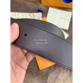 Lv New Leather Fine Steel Letter Buckle 40mm Belts For Men Black