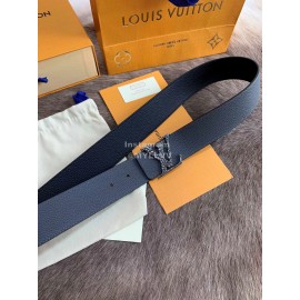 Lv New Black Leather Fine Steel Letter Buckle 40mm Belts For Men