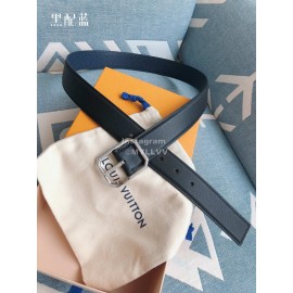 Lv Fashion Black Leather Silver Pin Buckle 35mm Belts For Men