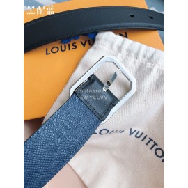 Lv Fashion Black Leather Silver Pin Buckle 35mm Belts For Men
