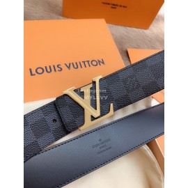 Lv Damier Canvas Leather Gold Letter Buckle 40mm Belts For Men