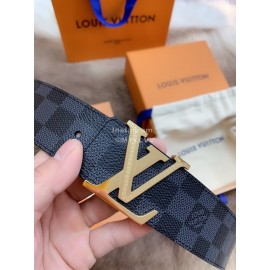 Lv Damier Canvas Leather Gold Letter Buckle 40mm Belts For Men