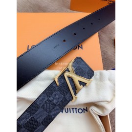 Lv Damier Canvas Leather Gold Letter Buckle 40mm Belts For Men