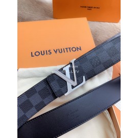 Lv Damier Canvas Leather Silver Letter Buckle 40mm Belts For Men