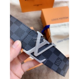 Lv Damier Canvas Leather Silver Letter Buckle 40mm Belts For Men