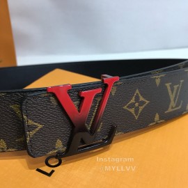 Lv Coffee Monogram Canvas Leather Red Letter Buckle 40mm Belts