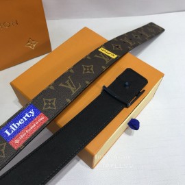 Lv Monogram Canvas Leather Blue Letter Buckle 40mm Belts 