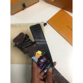 Lv Monogram Canvas Leather Letter Buckle Belts Coffee