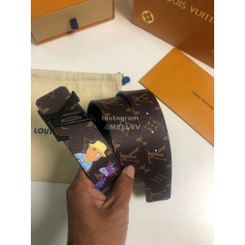 Lv Monogram Canvas Leather Letter Buckle Belts Coffee
