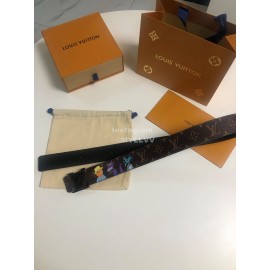 Lv Monogram Canvas Leather Letter Buckle Belts Coffee