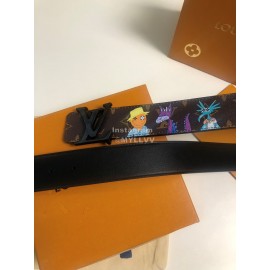 Lv Monogram Canvas Leather Letter Buckle Belts Coffee