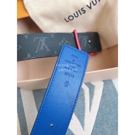 Lv Monogram Canvas Leather Letter Buckle 40mm Belts Blue