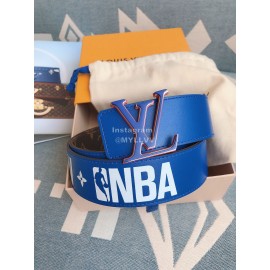 Lv Monogram Canvas Leather Letter Buckle 40mm Belts Blue