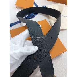 Lv Soft Black Utah Leather Gold Initiales Buckle Belts
