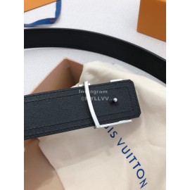 Lv Soft Coffee Utah Leather Silver Initiales Buckle Belts