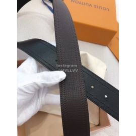 Lv Soft Coffee Utah Leather Gold Initiales Buckle Belts