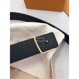 Lv Soft Coffee Utah Leather Gold Initiales Buckle Belts