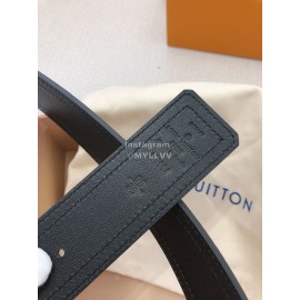 Lv Soft Coffee Utah Leather Gold Initiales Buckle Belts