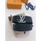 Lv Soft Navy Utah Leather Silver Initiales Buckle Belts