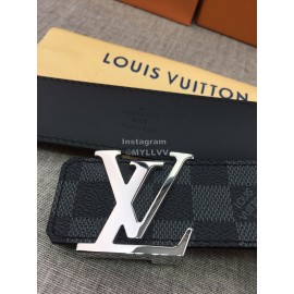 Lv Damier Canvas Leather Initiales Buckle 40mm Belts