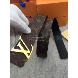 Lv Coffee Monogram Canvas Leather Initiales Buckle 40mm Belts