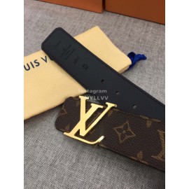 Lv Coffee Monogram Canvas Leather Initiales Buckle 40mm Belts
