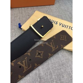 Lv Coffee Monogram Canvas Leather Initiales Buckle 40mm Belts