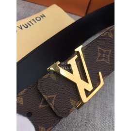 Lv Coffee Monogram Canvas Leather Initiales Buckle 40mm Belts
