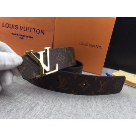 Lv Coffee Monogram Canvas Leather Initiales Buckle 40mm Belts