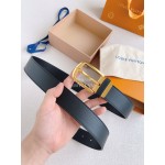 Lv Double Side Leather Gold Pin Buckle 35mm Belts