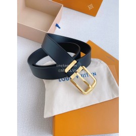 Lv Double Side Leather Gold Pin Buckle 35mm Belts