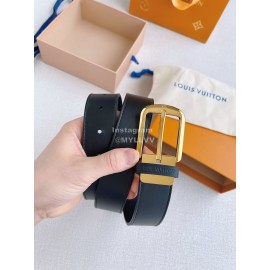 Lv Double Side Leather Gold Pin Buckle 35mm Belts