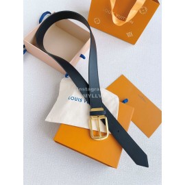Lv Double Side Leather Gold Pin Buckle 35mm Belts