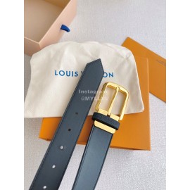Lv Double Side Leather Gold Pin Buckle 35mm Belts