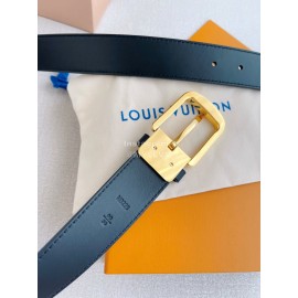 Lv Double Side Leather Gold Pin Buckle 35mm Belts