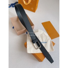Lv Double Side Black Leather Silver Pin Buckle 35mm Belts