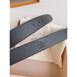 Lv Double Side Black Leather Silver Pin Buckle 35mm Belts