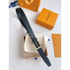 Lv Double Side Black Leather Gold Pin Buckle 35mm Belts