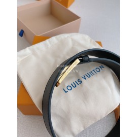 Lv Double Side Black Leather Gold Pin Buckle 35mm Belts