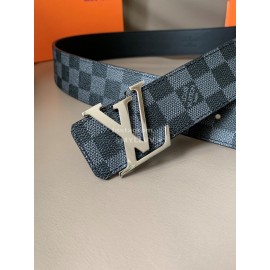 Lv Damier Graphite Canvas Leather Letter Buckle 40mm Belts Black